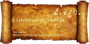 Lichtblau Árpád névjegykártya